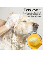 1pc Soft Silicone Dog Brush Pet Shampoo Massager Bath Brush Bathroom Puppy Cat Washing Massage Dispenser Grooming Shower Brush