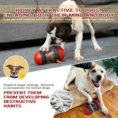 A dog toy that can hide food, eat slowly, spherical toy, enjoy interactive and educational dog toys