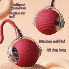Universal Cat Teaser Wand | Auto Rotating Rolling Ball, USB Charging, Powered by 18650 Lithium Battery