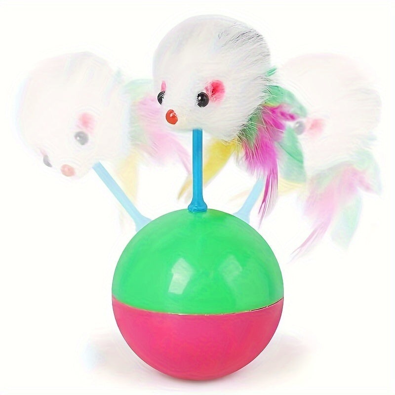 A set of cat toys, mice, and rocking toy sticks that provide exercise and fun for cats