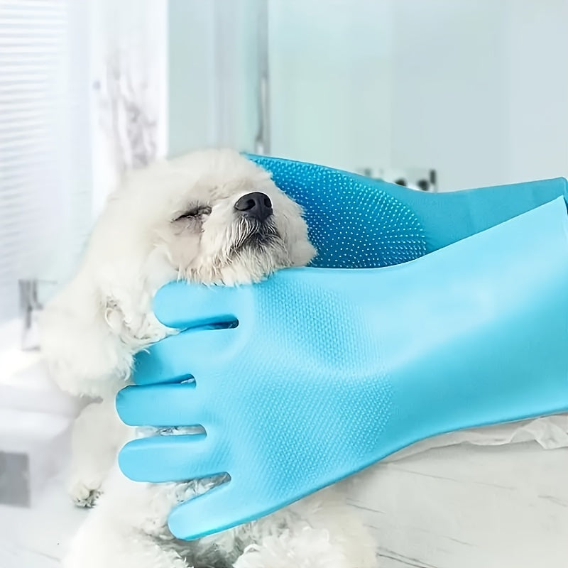 2-piece 2-in-1 pet dog bath gloves, pet brush silicone bath massage brush, dog bath products