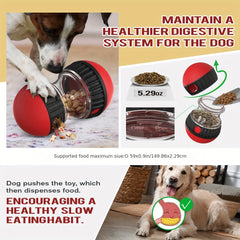 A dog toy that can hide food, eat slowly, spherical toy, enjoy interactive and educational dog toys